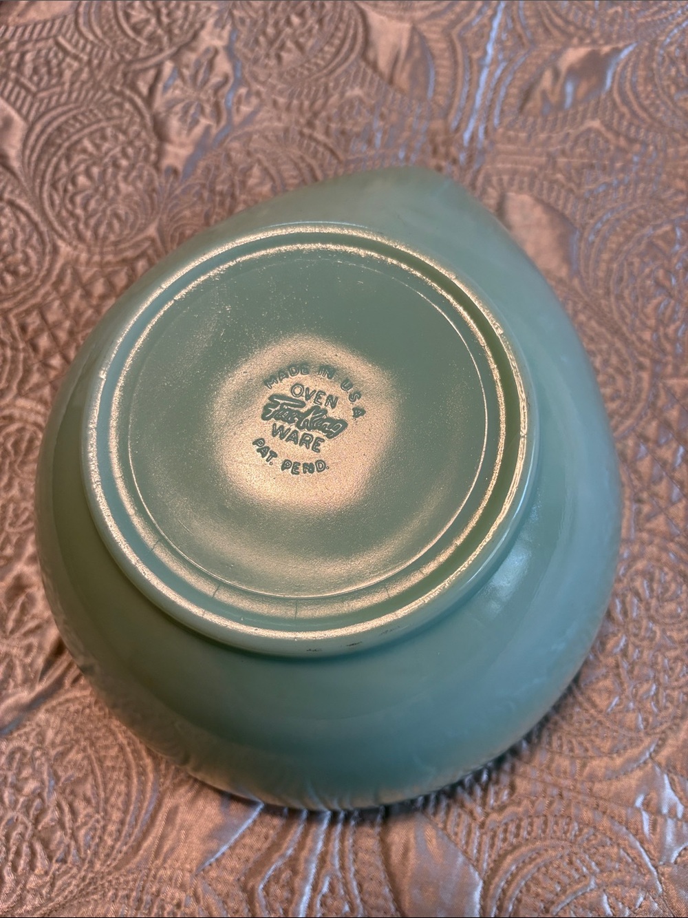 Beautiful, Perfect Condition Jadite Serving Bowl - Rare Teardrop 11 x 8 1/2 - Picture 4 of 9